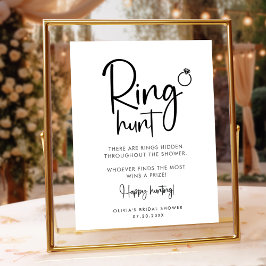 Ring Hunt minimalistisch modern scriptteken Poster