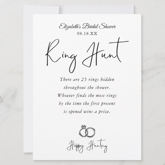 Ring Hunt | VRIJGEZELLENFEEST (Voorkant)