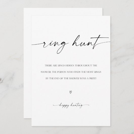 Ring Hunt Vrijgezellenfeest Game Programmakaart (Voorkant / Achterkant)