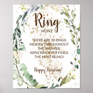 Ring Hunt Vrijgezellenfeest Game Sign Poster