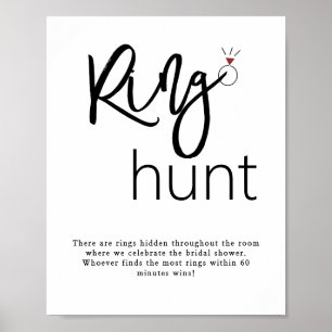 Ring Hunt Vrijgezellenfeest Game Sign Poster