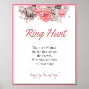 Ring Hunt Vrijgezellenfeest Game Sign Poster