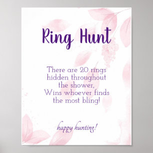 Ring Hunt Vrijgezellenfeest Game Sign Poster