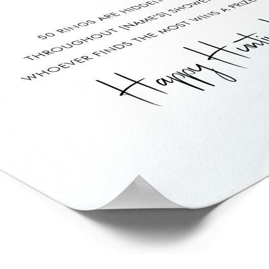 Ring Hunt Vrijgezellenfeest Game Soft Green Wash P Poster (Hoek)