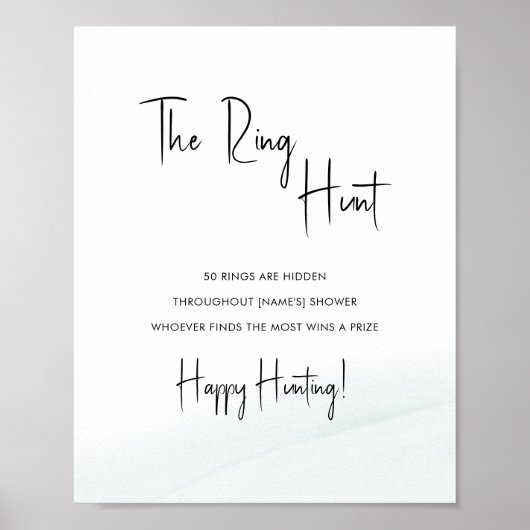 Ring Hunt Vrijgezellenfeest Game Soft Green Wash P Poster (Voorkant)