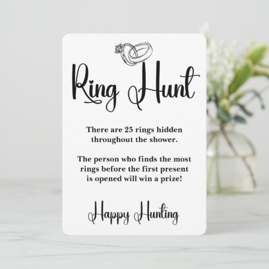 Ring Hunt Vrijgezellenfeest spel Elegant teken spe Kaart (Staand voorkant)