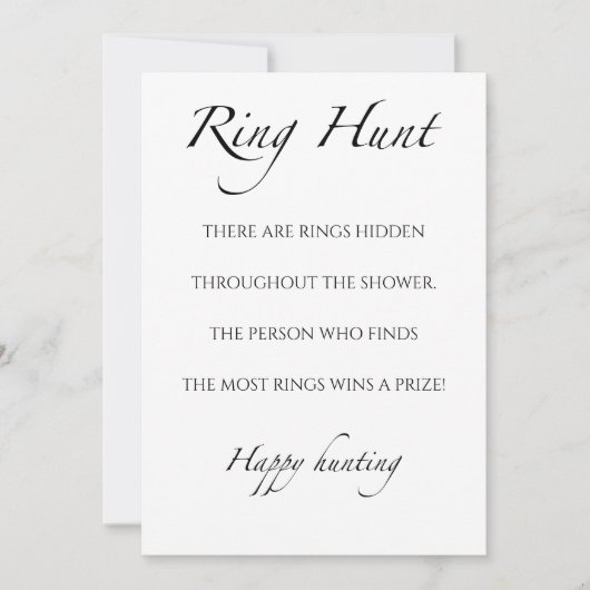 Ring Hunt Vrijgezellenfeest Spel Tafelblad Tekenen Kaart (Voorkant)