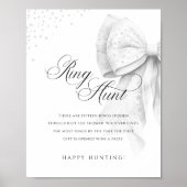 Ring Hunt White Bow Parels Vrijgezellenfeest Spelb Poster (Voorkant)