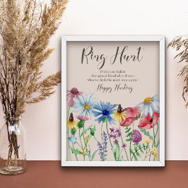 Ring Hunt Wilde Bloem Charm Bruidsfeest Spel Poster