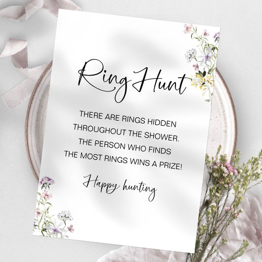 Ring Hunt Wildflower Bruidsdouche Spel Kaart