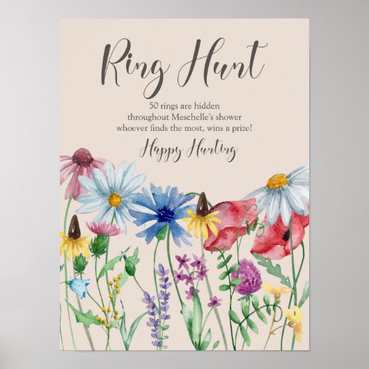 Ring Hunt Wildflower Charm Vrijgezellenfeest Poster (Voorkant)