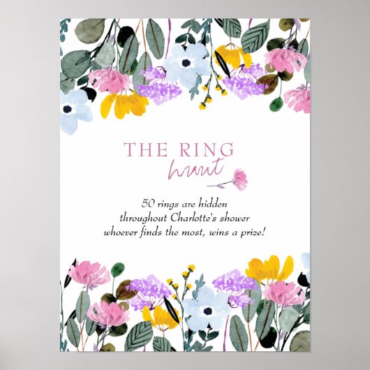 Ring Hunt Wildflower Gazon Bruiloft Feest Spel Poster (Voorkant)