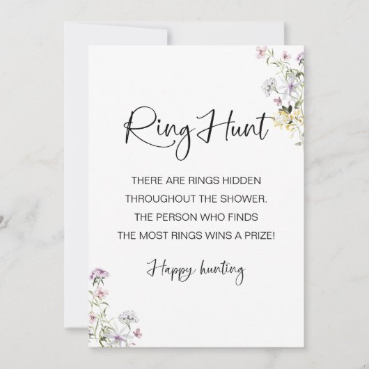 Ring Hunt Wildflower Vrijgezellenfeest spel Kaart (Voorkant)