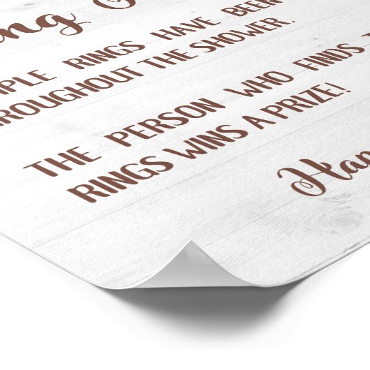 RING HUNT Zonnebloem Bruidsmeestuin Spel Bord Poster (Hoek)