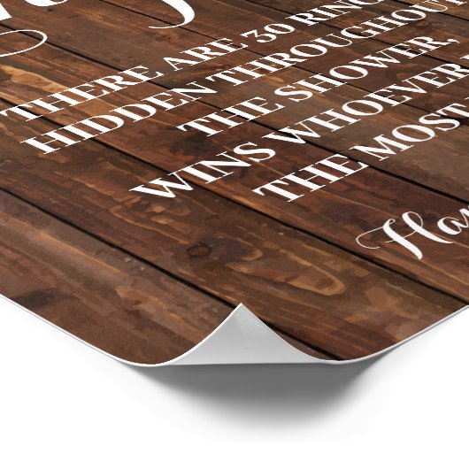 Ring Hunt Zonnebloem Bruidsmeisjes Bruiloft Spel B Poster (Hoek)