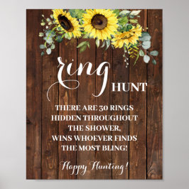 Ring Hunt Zonnebloemen Bruiloft Game Bord Poster