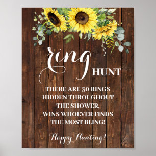 Ring Hunt Zonnebloemen Bruiloft Game Bord Poster