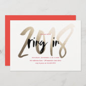 Ring in 2018 Uitnodiging nieuwjaarspartij (Voorkant / Achterkant)