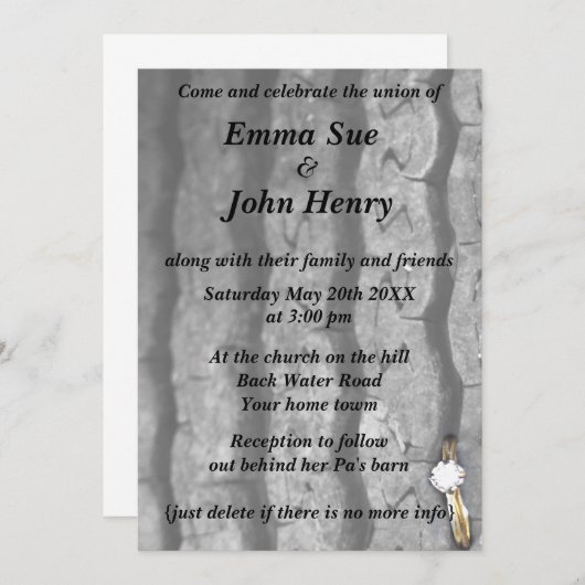 Ring in bandlas kaart (Voorkant / Achterkant)