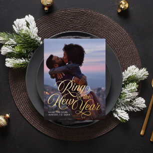 Ring in de Nieuwe Foto van het Jaar sparen de Datu Folie Feestdagen Briefkaart
