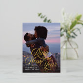 Ring in de Nieuwe Foto van het Jaar sparen de Datu Folie Feestdagen Briefkaart (Staand Voorkant)