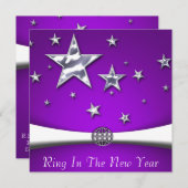 Ring in de nieuwjaarsuitnodigingen kaart (Voorkant / Achterkant)