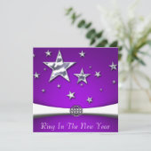 Ring in de nieuwjaarsuitnodigingen kaart (Staand voorkant)