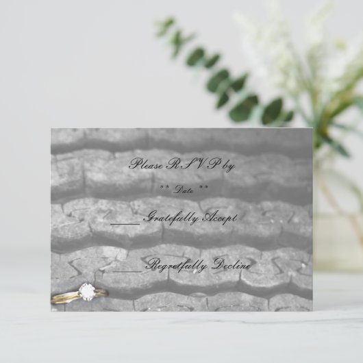 Ring in een loopvlak van de band RSVP kaartje (Staand voorkant)