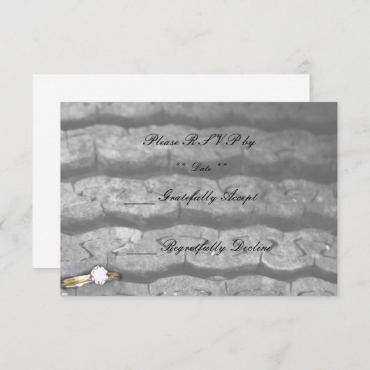 Ring in een loopvlak van de band RSVP kaartje (Voorkant / Achterkant)