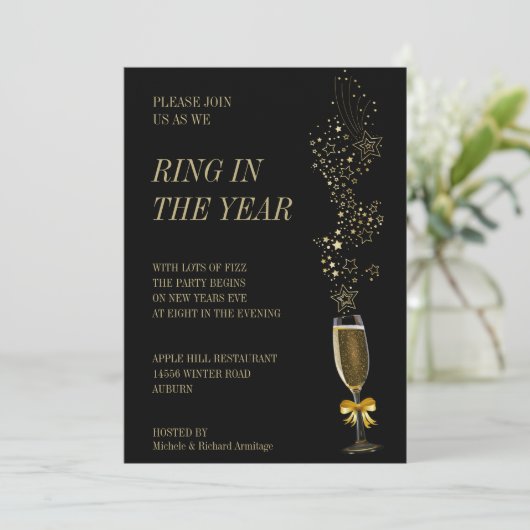 Ring in het Jaar Uitnodiging (Staand voorkant)