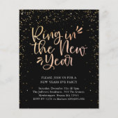 Ring in het nieuwe jaar budget uitnodiging (Voorkant)