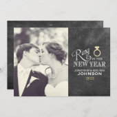 Ring in het nieuwe jaar | Goudharing Feestdagenkaart (Voorkant / Achterkant)