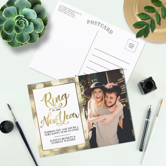Ring in het nieuwe jaar | Happy New Year-foto Feestdagenkaart