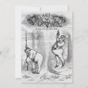 Ring in het nieuwjaar Vintage voor vrede en goodwi Feestdagenkaart