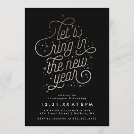 Ring in nieuwjaarspartij nodigt Faux Gold Foil uit Kaart