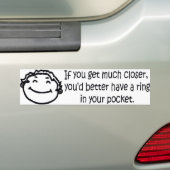 RING IN POCKET BUMPERSTICKER (Op auto)