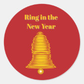 Ring in the New Year Envelope Seals Ronde Sticker (Voorkant)