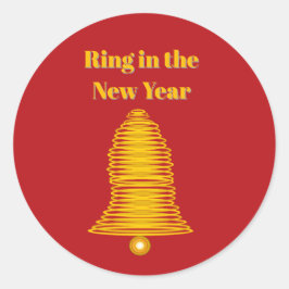 Ring in the New Year Envelope Seals Ronde Sticker