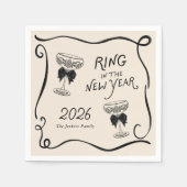 Ring in the New Year Paper Napkin Servet (Voorkant)