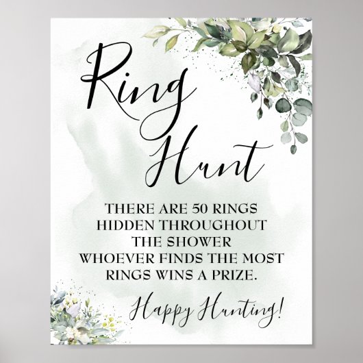 Ring jacht Eucalyptus groen vetplant wild bord Poster (Voorkant)