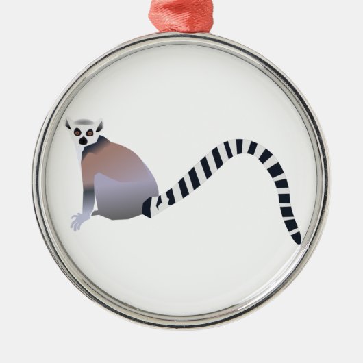 Ring-Knipper Lemur Metalen Ornament (Voorkant)