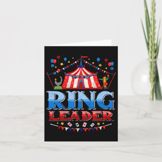 Ring Leider Kostuum Circus Personeel Kermis Mannen Kaart (Voorkant)