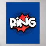 Ring! Levendige Pop Art Sound Effect Poster<br><div class="desc">Breng het levendige geluid van een klassiek stripboek naar uw ruimte met dit 'Ring!' pop art design. Geïnspireerd door de iconische geluidseffecten van  strips,  voegt dit dynamische stuk een speelse en energieke touch toe aan elke kamer,  ideaal voor liefhebbers van expressieve en gedurfde kunst.</div>