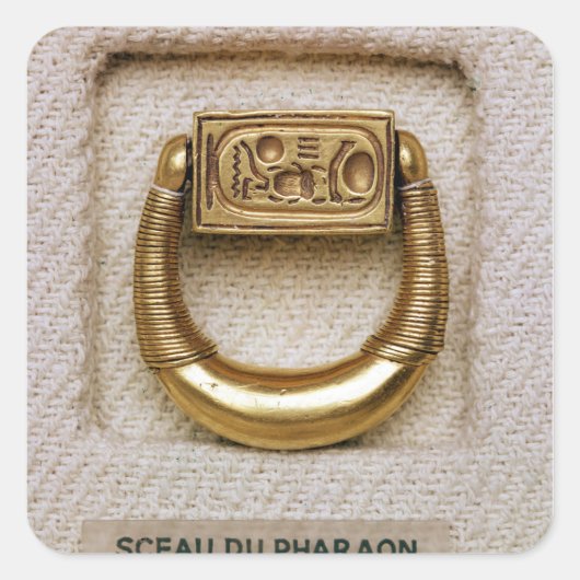 Ring met de verzegeling van General Horemheb Vierkante Sticker (Voorkant)