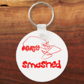 Ring met gekruiste sleutel - Roodgecrashte auto Sleutelhanger (Voorkant)