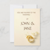 Ring met lint-bruiloft-uitnodigkaart kaart (Voorkant)