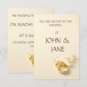 Ring met lint-bruiloft-uitnodigkaart kaart (Voorkant / Achterkant)