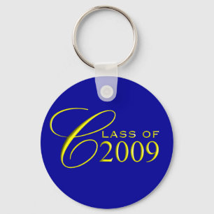 Ring met sleutel van afstudeergeschenk 2009 Blauw Sleutelhanger