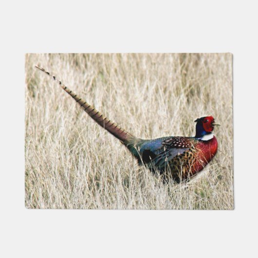 Ring Neck Pheasant in Meadow Deurmat (Voorkant)