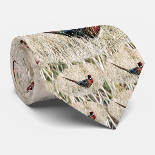 Ring Neck Pheasant in Meadow Stropdas (Opgerold)